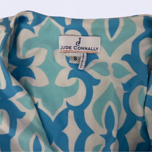 Jude Connally Aqua and White Patterned Dress - Picture 4 of 8